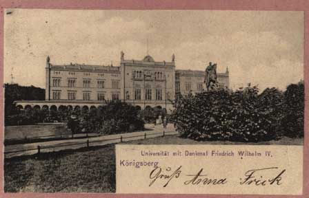K�nigsberg - Universit�t mit Denkmal Friedrich Wilhelm IV